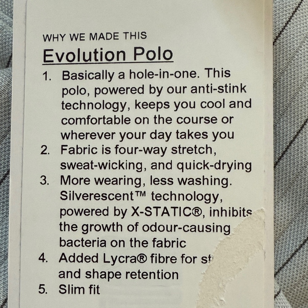 NWT lululemon athletica Light Blue Men's Evolution Polo - Picture 5 of 6